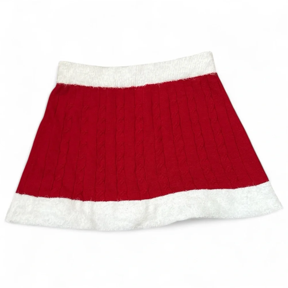 Holiday Ugly Skirt Red and White Skirt with Bows Size Large NWOT - Picture 2 of 4